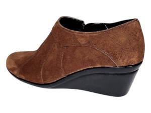 Oferta 37 Botine dama din piele naturala intoarsa Maro Brun cu platforme de 5 cm - Mira Velur - Img 6