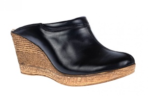 Oferta marimea 35, 38 Saboti dama negri din piele naturala cu platforme de 7 cm - LTEA19N - Img 3