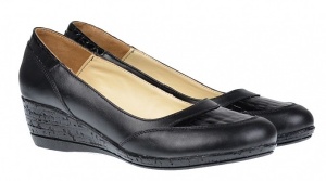 Oferta marimea 36, 37 - Pantofi dama, piele naturala in combinatie cu piele lac, cu platforma - Made in Romania LP12N - Img 4