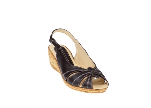 OFERTA marimea 36, 38 - Sandale dama, din piele naturala, maro, cu platforma de 4cm - LS52M