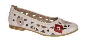 OFERTA MARIMEA 36 Balerini dama, de vara, din piele naturala - SCV403BEJ - Img 2