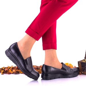 Oferta marimea 36 - Pantofi dama negri, casual din piele naturala LNA270NP - Img 2