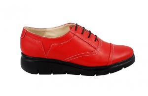 Oferta marimea 37, 40 - Pantofi dama rosii din piele naturala, cu platforme LRUT2R - Img 4