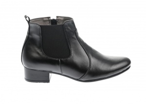 Oferta marimea 37 Botine dama negre din piele naturala cu elastic - LNA275C - Img 6