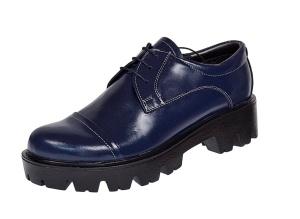Oferta marimea 38 Pantofi dama casual din piele naturala platforme inalte Bleumarin - LP11BLM - Img 6
