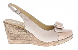 Oferta marimea 38 -Pantofi dama decupati din piele naturala bej cu platforma LS100BEJLACBOX
