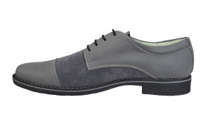 OFERTA marimea 39, 41, Pantofi barbati casual din piele naturala, culoare Gri - L858GG - Img 4