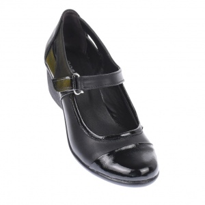 Oferta marimea 39 - Pantofi dama, casual, din piele naturala in combinatie cu piele lac, cu platforme de 5 cm - LP60NLAC - Img 6