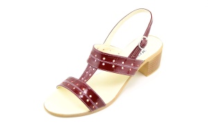 Oferta marimea 39 - Sandale dama din piele naturala lac - visiniu - LS7LACVIS - Img 5