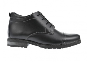 OFERTA MARIMEA 40 - Ghete barbati din piele naturala, imblanite, negre - L2079N - Img 3