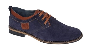 Oferta marimea 40 Pantofi barbati casual din piele naturala bleumarin 410BLEU - Img 2