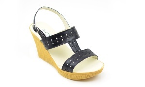 Oferta marimea 40 - Sandale dama, negre , din piele naturala box, cu platforme de 7 cm LS46NBOX - Img 6