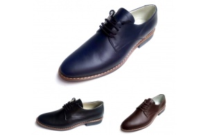 OFERTA marimea 41, 42, 43, 44, Pantofi barbati casual, eleganti din piele naturala bleumarin inchis, LNIC184BLBOX