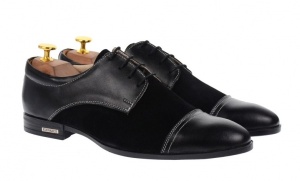 Oferta marimea 44, Pantofi barbati eleganti din piele naturala L959NBENY - Img 4