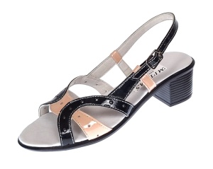 Oferta Sandale dama din piele naturala lacuita, negru nud Marimea 35 - Img 4