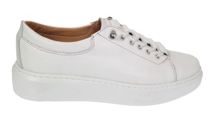 Pantofi barbati casual din piele naturala Alb GK96A - Img 8