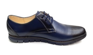 Pantofi barbati casual din piele naturala bleumarin 1010BLM - Img 3