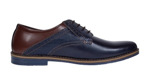 Pantofi barbati casual din piele naturala, bleumarin, maro 414SBLM - Img 6