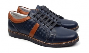 Pantofi barbati casual din piele naturala, bleumarin, TENMARIOBLM - Img 6