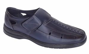 Pantofi barbati casual din piele naturala, calapod lat - Model GKR24 Bleumarin