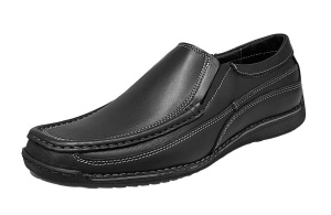 Pantofi barbati casual din piele naturala cu elastic Bleumarin, GKR110N - Img 3