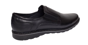 Pantofi barbati casual din piele naturala cu elastic negru GKRSPORTELN - Img 6