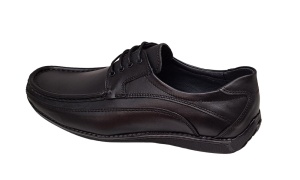 Pantofi barbati casual din piele naturala cu siret Negru GKR100N - Img 10