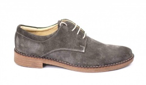Pantofi barbati casual din piele naturala intoarsa , Gri - 855G