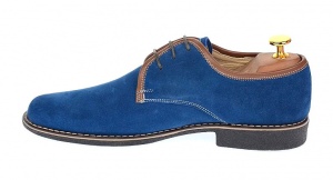 Pantofi barbati casual din piele naturala intoarsa - Model Albastru P34MBL - Img 5