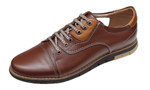 Pantofi barbati, casual din piele naturala, Maro, GKR67M - Img 2