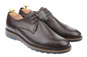 Pantofi barbati casual din piele naturala Maro inchis Marimea 41 - Img 5