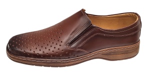 Pantofi barbati casual din piele naturala - Model perforat Maro 504M - Img 3