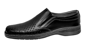 Pantofi barbati casual din piele naturala - Model perforat Negru 504N - Img 7