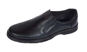 Pantofi barbati casual din piele naturala pe calapod lat cu elastic GKR104N - Img 2