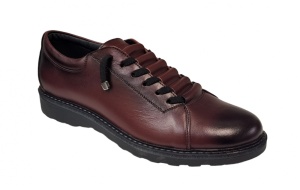 Pantofi barbati casual din piele naturala, Visiniu ASEVIS - Img 6