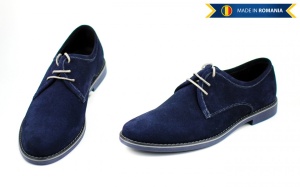 Pantofi barbati, casual-eleganti din piele naturala intoarsa, bleumarin - PABLUVEL - Img 5
