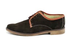 Pantofi barbati casual - eleganti din piele naturala intoarsa maro - PA80MMVEL - Img 3