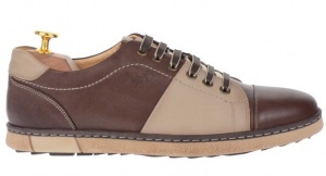 Pantofi barbati casual, sport din piele naturala maro - 747M