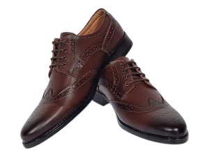 Pantofi barbati Derby Wingtip Brogue din piele naturala GKR826M - Img 3