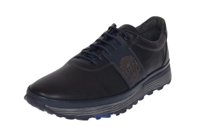 Pantofi barbati din piele naturala - Model Casual - Sport Negru Bleumarin 505ESC - Img 4
