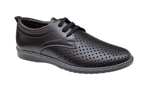 Pantofi barbati din piele naturala - Model Sport Casual Perforat Negru 129N