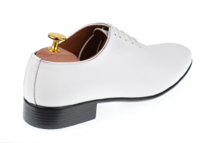 Pantofi barbati, eleganti din piele naturala, alb, 024ABOX - Img 4