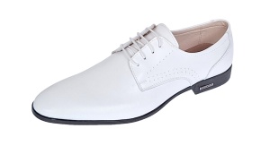 Pantofi barbati eleganti din piele naturala Alb Box GKR101A - Img 3