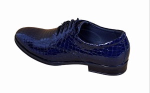 Pantofi barbati eleganti din piele naturala, Croco, bleumarin inchis, LAC, TESTCROCOBL - Img 9