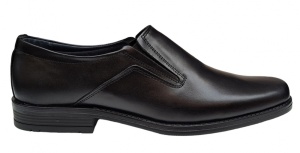 Pantofi barbati, eleganti, din piele naturala, cu elastic, Negru, ADYNEL - Img 3