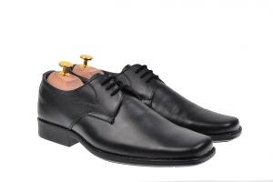 Pantofi barbati eleganti din piele naturala, cu siret 1002N - Img 4