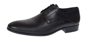 Pantofi barbati eleganti din piele naturala cu siret SIR015 Negru - Img 8