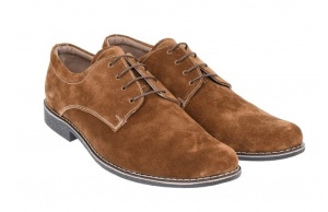 Pantofi barbati, eleganti, din piele naturala intoarsa, maro deschis - PAVELMD