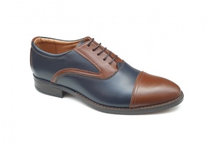 Pantofi barbati eleganti, din piele naturala, Maro - Albastru, CIUCALETI SHOES, TEST44 - Img 4