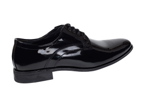 Pantofi barbati eleganti din piele naturala - Model Klaime Negru Lac - Img 8